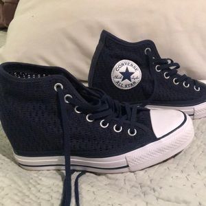 Converse high top, wedges.